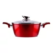 Kép 1/6 - Perfect Home Metal Red Line tapadásmentes alumínium lábas üvegfedővel 22cm, 2.6L, indukciós 10396