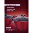 Kép 8/8 - Perfect Home Metal Red Line tapadásmentes alumínium lábas üvegfedővel 24cm 4.5L, indukciós 10397