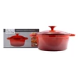 Kép 2/5 - Perfect Home Zománcozott öntöttvas lábas 20cm, 2,2l piros 10565
