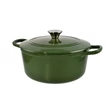 Kép 2/5 - Perfect Home Zománcozott Öntöttvas lábas fedővel ~25*11 cm 3,5 liter zöld 11862