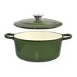 Kép 1/5 - Perfect Home Zománcozott Öntöttvas lábas fedővel ~25*11 cm 3,5 liter zöld 11862