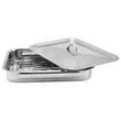 Kép 1/5 - Perfect Home Rozsdamentes tepsi + grillrács +fedő 37*28cm  12702