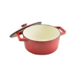 Kép 2/2 - Perfect Home Zománcozott öntöttvas lábas 24 cm 4 literes piros 12968