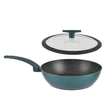 Kép 2/4 - Perfect Home Sea Line tapadásmentes alumínium Wok üvegfedővel 28cm indukciós 15811