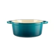 Kép 2/7 - Perfect Home Zománcozott öntöttvas lábas 20 cm, 2L türkizkék 16636