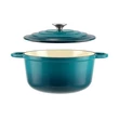 Kép 1/7 - Perfect Home Zománcozott öntöttvas lábas 24 cm, 3,6L türkizkék 16637