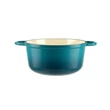 Kép 2/7 - Perfect Home Zománcozott öntöttvas lábas 24 cm, 3,6L türkizkék 16637