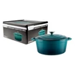 Kép 4/7 - Perfect Home Zománcozott öntöttvas lábas 28,5 cm, 6L türkizkék 16638