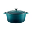 Kép 6/7 - Perfect Home Zománcozott öntöttvas lábas 28,5 cm, 6L türkizkék 16638