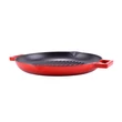Kép 3/6 - Perfect Home Zománcozott Öntöttvas Grill Szeletsütő 31cm csőrös piros 28117