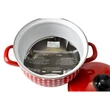 Kép 2/4 - Perfect Home Piros Pöttyös Zománcozott lábas 18cm+fedő 33003