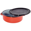 Kép 2/4 - Zománcozott lábas fedővel piros-cirmos 38 cm 53073