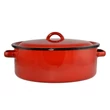 Kép 4/4 - Zománcozott lábas fedővel piros-cirmos 34 cm 53071