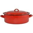Kép 4/4 - Zománcozott lábas fedővel piros-cirmos 30 cm 53072