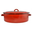 Kép 4/4 - Zománcozott lábas fedővel piros-cirmos 38 cm 53073