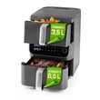 Kép 1/6 - GOURMETMAXX Forrólevegős fritőz/ Airfryer Kétkamrás Függőleges 3,5 + 6,5 liter DS16404