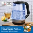 Kép 3/8 - GourmetMaxx Üveg Vízforraló Rozsdamentesacél Fekete 1,7L 2200W DS11330-L
