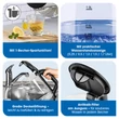 Kép 4/8 - GourmetMaxx Üveg Vízforraló Rozsdamentesacél Fekete 1,7L 2200W DS11330-L