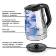 Kép 5/8 - GourmetMaxx Üveg Vízforraló Rozsdamentesacél Fekete 1,7L 2200W DS11330-L