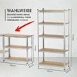Kép 7/8 - EasyMaxx Magas Teherbírású Polc 5 Fapolccal DS11768-L