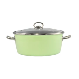 Perfect Home Zöld Elite Zománcozott lábas 26 cm + üvegfedő 10417