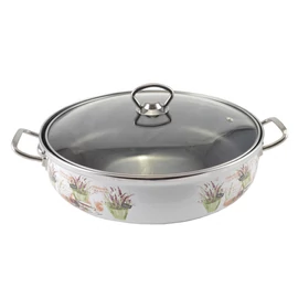 Perfect Home Levendula Zománcozott szeletsütő lábas 26 cm+üvegfedő 14225