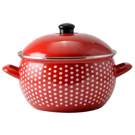 Perfect Home Piros Pöttyös Zománcozott lábas 20cm+fedő 15612