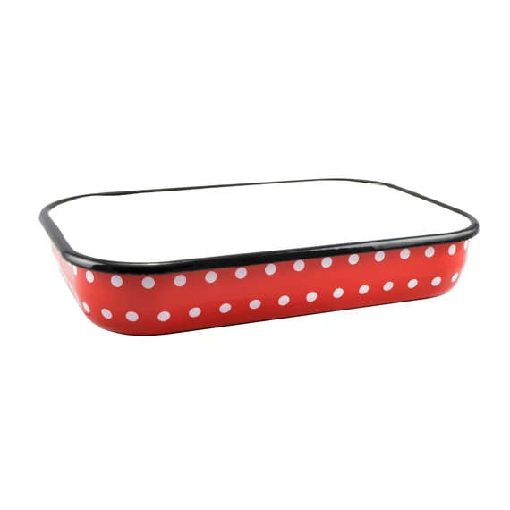 Perfect Home Piros Pöttyös Zománcozott tepsi 41 cm 10383