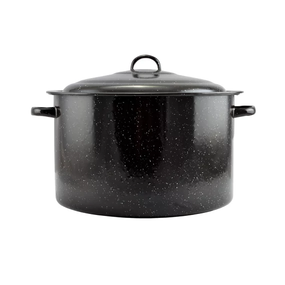 Perfect Home Zománcozott Lábas fedővel 36 cm 20 liter fekete 10392