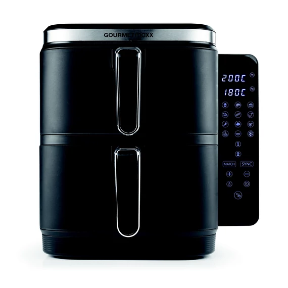 GOURMETMAXX Forrólevegős Fritőz / Airfryer Kétkamrás Függőleges 2x5L 2800W DS15305-L